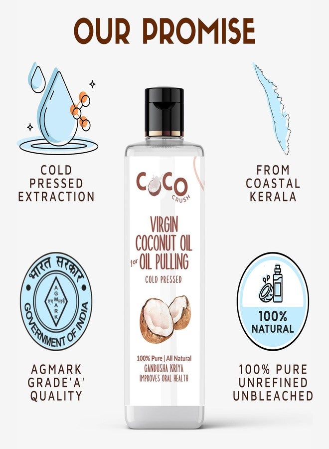 COCO CRUSH Oral Care Combo of Ayurvedic Coconut Oil Pulling & Teeth Whitening Liquid- Fights Plaque, Strengthens Gum| Extra Virgin, 100% Pure & Natural | Protect teeth, gums, and mouth (200ML (2x100ML)) - Image 4